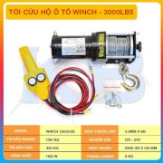 Tời Ắc Quy - Tời cứu hộ ô tô Winch - 3000lbs (1300kg) ưu đãi