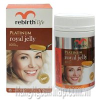 Sữa Ong Chúa Rebirth Life Platinum Royal Jelly 1000Mg Của Úc Hộp 60 Viên