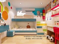 Những Phòng Ngủ Với Màu Sắc Đẹp Kết Hợp Góc Học Tập Cho Trẻ
