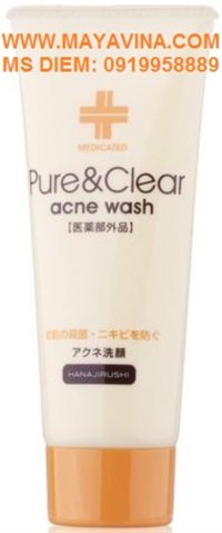 Sửa Rửa Mặt Hanajirushi Pure & Clear Acne Wash Chuyên Trị Mụn
