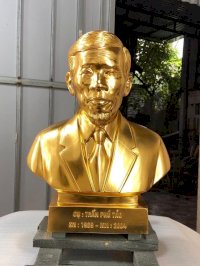 Tượng Chân Dung Ông Bà Bằng Đồng Dát Vàng Cao 47Cm - Đồ Đồng Việt