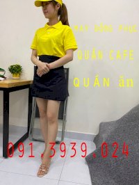 Đồng Phục Áo Thun Quán Cafe Màu Vàng, Áo Thun Màu Vàng In Logo Quán Ăn