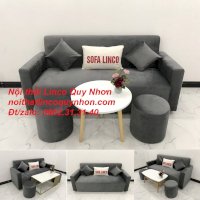 Bộ Bàn Ghế Sofa Băng Văng Dài Xám Lông Chuột Giá Rẻ Đẹp Ở Tại Nội Thất Linco Quy Nhơn