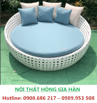 Giường Tắm Nắng Thư Giãn Nhựa Giả Mây Cho Resort Hgh
