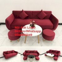 Bộ Bàn Ghế Salon Băng Sofa Văng 1M9 Phòng Khách Màu Đỏ Đô Đậm Vải Nhung Mềm Mịn Giá Rẻ Ở Tại Nội Thất Linco Bến Tre