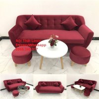 Bộ Bàn Ghế Sofa Băng Vải Nhung Màu Đỏ Đô Đậm Giá Rẻ Đẹp Ở Tại Nội Thất Bạc Liêu