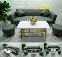 Trọn Bộ Bàn Ghế Sofa Bed Tay Vịn Xám Ghi Giá Rẻ Tại Sài Gòn (Hcm)