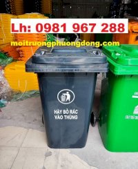 Bán Thùng Rác Nhựa 120 Lít Màu Đen Tại Hà Nội