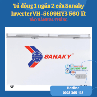 Tủ Đông 1 Ngăn 2 Cửa Sanaky Inverter Vh-5699Hy3 560 Lít, Mới 100% Bảo Hành Chính Hãng.