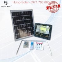 Đèn Pha Năng Lượng Mặt Trời Vỏ Nhôm 100W-2 Chiếu Sáng Sân Vườn, Trong Nhà