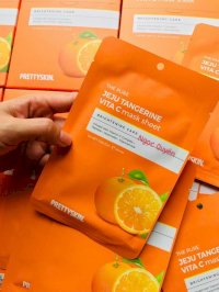 Mặt Nạ Vitamin C Pretty Skin The Pure Jeju Tangerine Vita C Mask Sheet