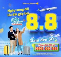 Ngày Song Đôi 8/8 Vietravel Airlines Giảm Đến 50% Giá Vé