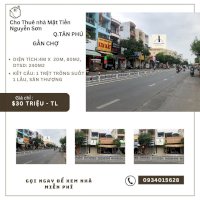 Cho Thuê Nhà Mặt Tiền Nguyễn Sơn 80M2, 1Lầu+St, 30Triệu, Gần Chợ