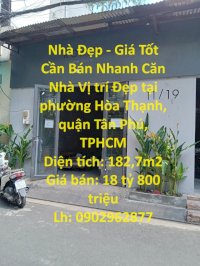 Nhà Đẹp - Giá Tốt Cần Bán Nhanh Căn Nhà Vị Trí Đẹp Tại Quận Tân Phú, Tphcm