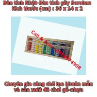 Bàn Tính Gãy Soroban Chất Liệu Bằng Gỗ Thông/Beech. Sản Xuất Theo Yêu Cầu