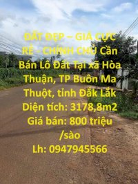 Đất Đẹp &#8211; Giá Cực Rẻ - Chính Chủ Cần Bán Lô Đất Tại Hòa Thuận, Đạt Lý