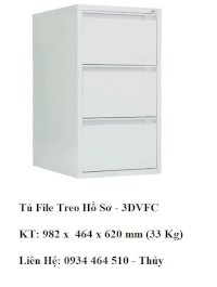 Tủ File Treo Hồ Sơ 3 Ngăn Kéo Đứng Bằng Thép Sơn Tĩnh Điện - 3Dvfc