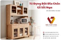 Tủ Đựng Bát Đĩa Chén Gỗ Sồi Nga Tự Nhiên Giá Tốt