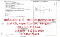 Nhà Chính Chủ - Mặt Tiền Đường Tại Xã Suối Cát, Huyện Xuân Lộc - Đồng Nai