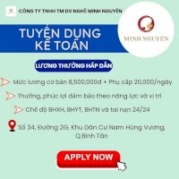 Công Ty Minh Nguyên Tuyển Dụng 1 Nhân Viên Kế Toán