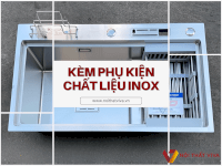 Chậu Rửa Bát 2 Hố Cân Kèm Phụ Kiện Chất Liệu Inox 304 Cao Cấp