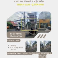 Cho Thuê Nhà 2 Mặt Tiền Thạch Lam 33M2, 12Triệu, Đối Diện Trường Học