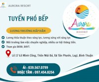 Aurora Resort Tuyển Dụng 2 Phó Bếp