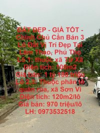 Đất Đẹp - Giá Tốt - Chính Chủ Cần Bán 3 Lô Đất Vị Trí Đẹp Tại Lâm Thao, Phú Thọ