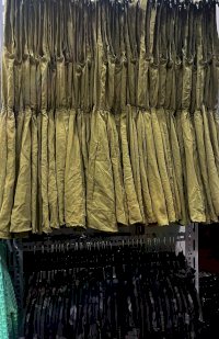 Áo Đầm Màu Rêu Xuất Khẩu Dư Kiểu Dún Eo Giá Siêu Rẻ