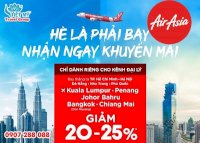 Air Asia Giảm Đến 25% Giá Vé Máy Bay Mùa Hè