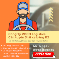 Công Ty Pdco Logistics Cần Tuyển 3 Lái Xe Bằng B2