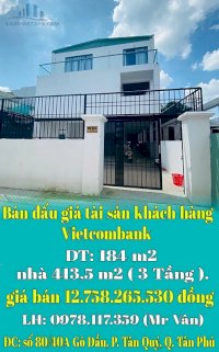 Bán Đấu Giá Tài Sản Khách Hàng Vietcombank, Đất 184 M2 Nhà 413,5 M2