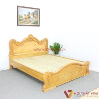 Giường Ngủ Gỗ Gõ Chạm Hoa Văn Tân Cổ Điển Cao Cấp