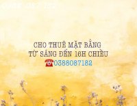 Chính Chủ Cho Thuê Mặt Bằng Từ Sáng Tới 16H Chiều- Địa Chỉ: 40/69 Lê Thị Hồng P17, Quận Gò Vấp, Tp Hồ Chí Minh