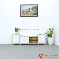 Kệ Tivi Mdf Lắp Ghép Màu Vàng Phối Trắng Đẹp Giá Rẻ