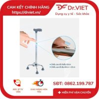 Gậy 4 Chân, Đế Thấp. Màu Trắng. B-924 - Giúp Người Già, Người Lớn Tuổi Chân Tay Yếu, Người Bị Tai Nạn Chân, Khuyết Tật!