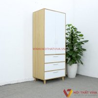 Tủ Treo Quần Áo Mini Gỗ Mdf Màu Vàng 2 Cánh Trắng Có Chân Đẹp Giá Rẻ