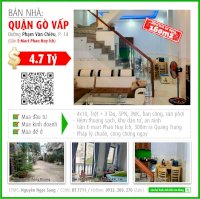 **Cần Bán Nhà 4 Tầng, Phạm Văn Chiêu, Gò Vấp - Giá Tốt 4.7 Tỷ**