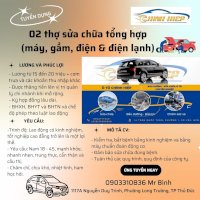 Ôtô Chính Hiệp Cn Thủ Đức Tuyển Thợ Sửa Chữa Xe Ô Tô