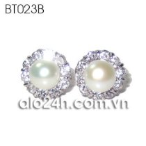 BT023B - Bông tai ngọc trai bạc