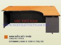 Bàn Kiểu Số 7 lượn Phải - CP1800R