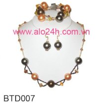 BTD007 - Bộ trang sức ngọc trai đúc pha lê 