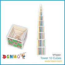 Tòa tháp 10 tầng lầu gồm 10 khối hình xếp với