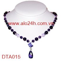 Vòng cổ pha lê đá thạch anh tím DTA015