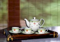 Bộ trà gốm sứ Minh Long 0,8L hoa văn Quả Ngọt