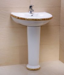 Lavabo chân dài viền vàng Caesar LP2230OS