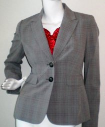 Nine West 3 pc pant suit-red square-grey multi S1009076    