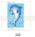 Gạch trang trí Mosaic - tranh hoa văn hồ bơi X23
