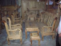 Bộ bàn ghế quốc đào gỗ gụ Khảm hàng mộc cột 10-MGC04