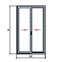 Cửa nhựa 2 cánh mở trượt Queen QN2T1-1400x2400 - kínhAT 6.38